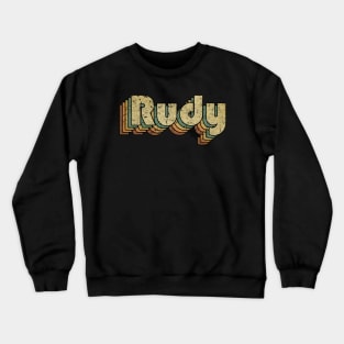 Rudy // Vintage Rainbow Typography Style // 70s Crewneck Sweatshirt